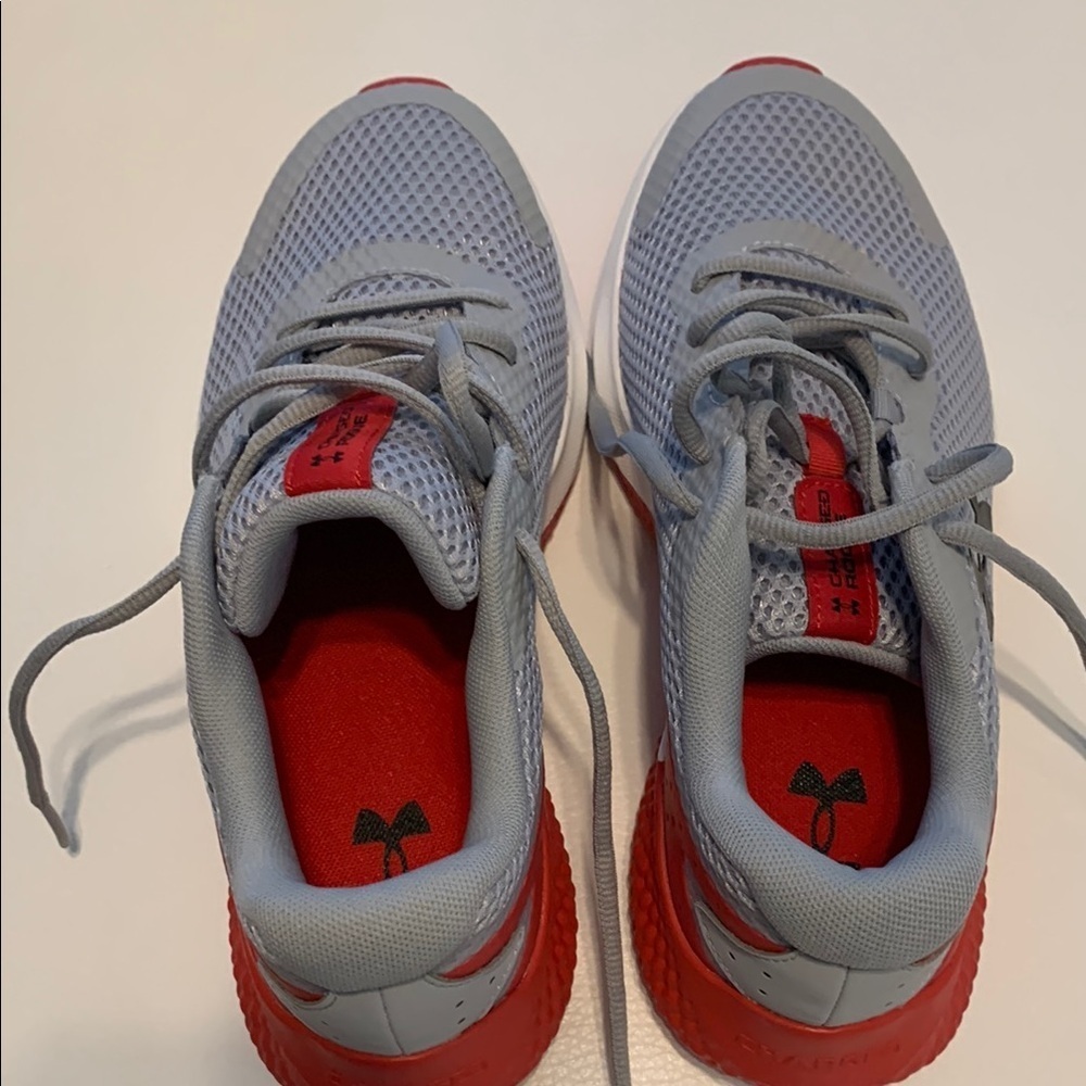 Under Armour Gray and Red Sneakers with Breathable Mesh - Picture 2 of 4